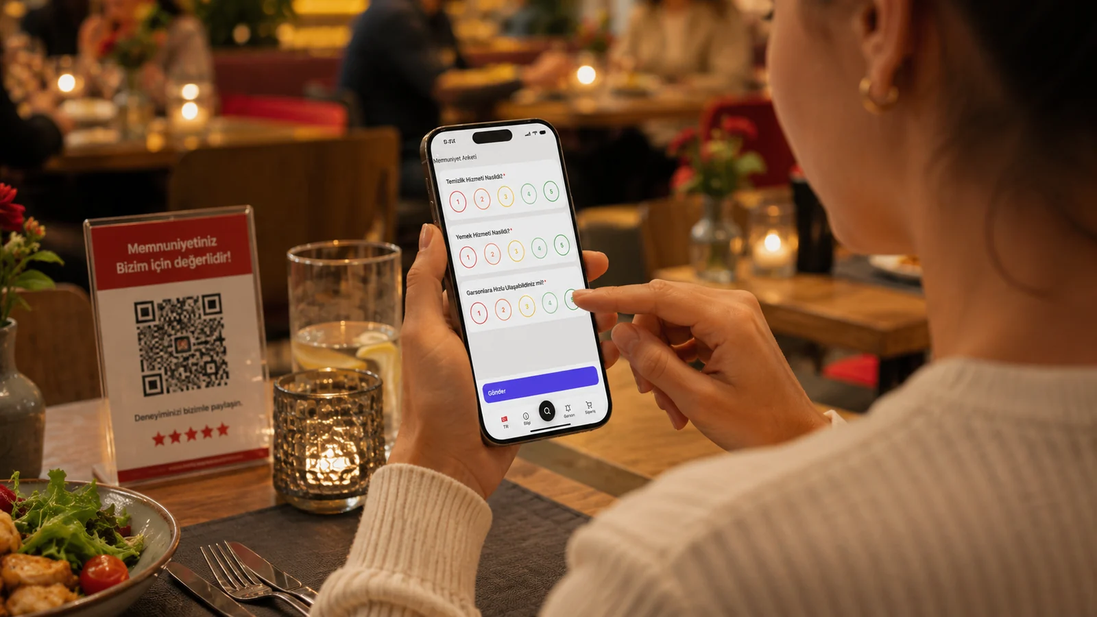 Système d'avis clients pour restaurant